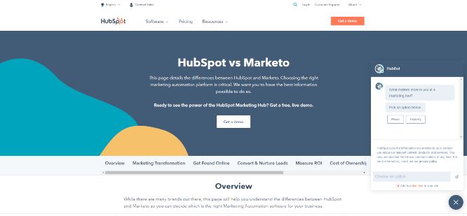 keyword research importance - hubspot vs marketo landing page