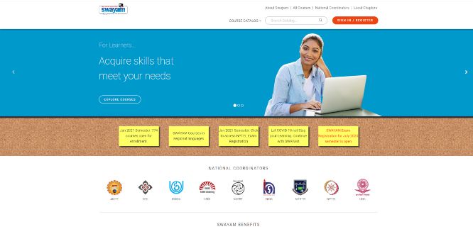 swayam - online learning portals