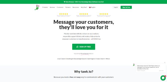 tawk.to - website live chat solutions
