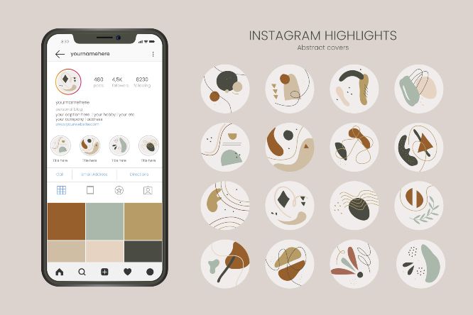 instagram marketing in 2021 - abstract-hand-drawn-instagram-highlights