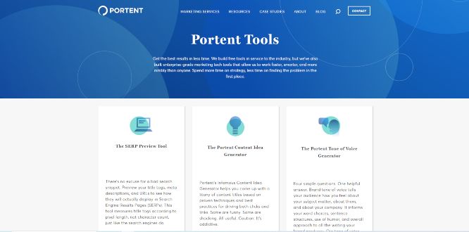 portent tools - content marketing tools & software