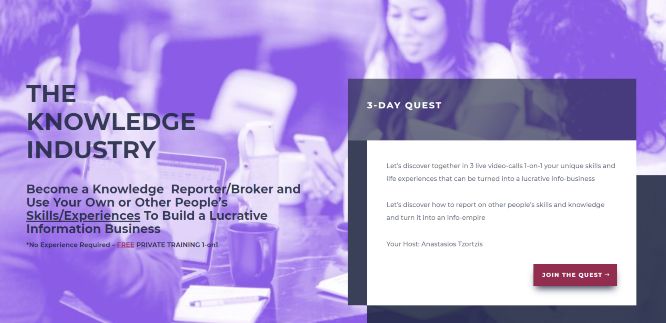 webmarketsupport - the knowledge industry 3-day quest