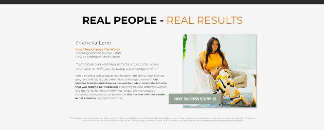 dean graziosi tony robbins project next review real people real results