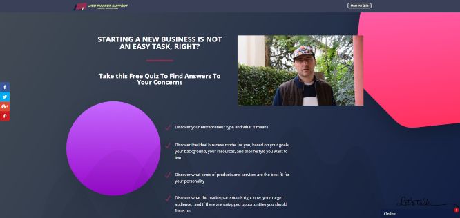 webmarketsupport - free quiz starting a new business