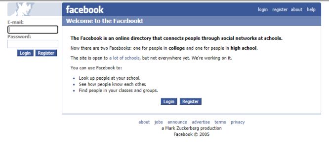web 3.0 implications in marketing - facebook in 2005