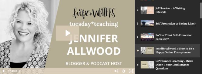 hope writers review jennifer allwood blogger podcast host