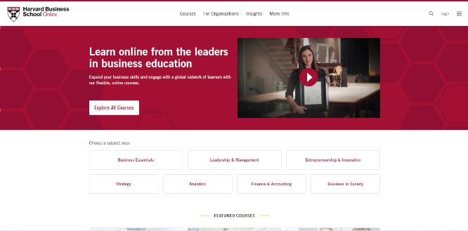 harvard business school online - online learning portals