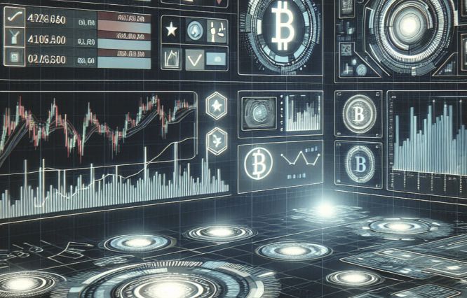 Online coin marketplace illustration